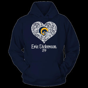 LOS ANGELES RAMS - DICKERSON - LACE HEART LOGO SUPER BOWL