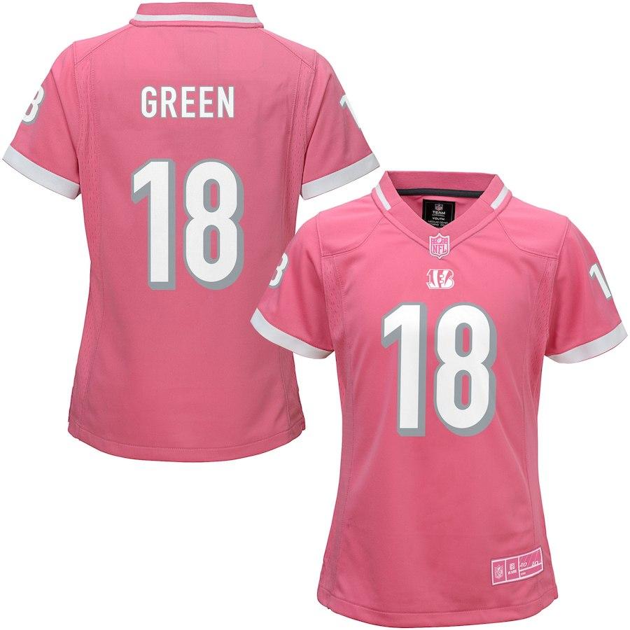 Girls Youth Cincinnati Bengals AJ Green Pink Bubble Gum Jersey