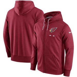 Men's Arizona Cardinals Nike Cardinal Sideline Logo Performance Full-Zip Hoodie