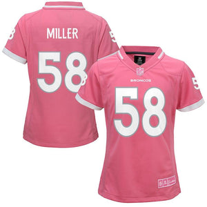 Girls Youth Denver Broncos Von Miller Pink Bubble Gum Jersey