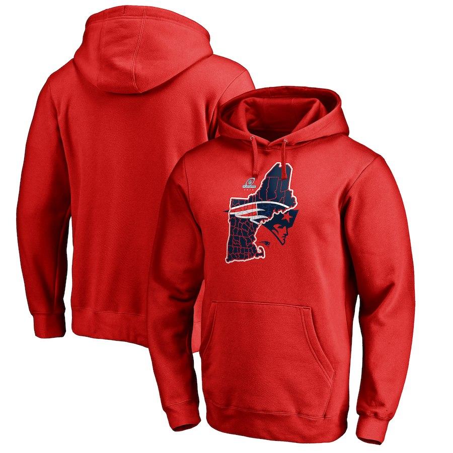 New England Patriots 2018 NFL Playoffs Bound State Pullover Hoodie – Red Super Bowl
