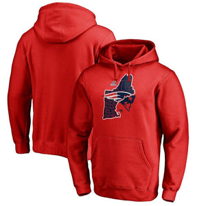 New England Patriots 2018 NFL Playoffs Bound State Pullover Hoodie – Red Super Bowl