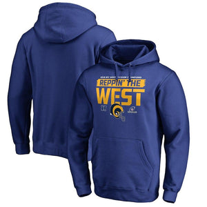 LOS ANGELES RAMS 2018 NFL SUPER BOWL PLAYOFFS BOUND STATE PULLOVER HOODIE – ROYAL