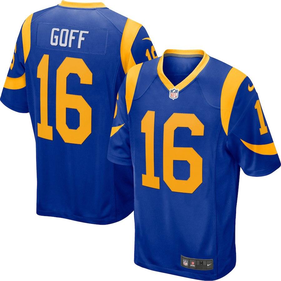 JARED GOFF LOS ANGELES RAMS SUPER BOWL GAME PLAYER JERSEY – ROYAL