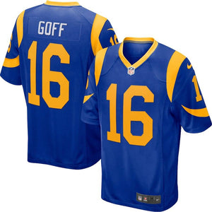 JARED GOFF LOS ANGELES RAMS SUPER BOWL GAME PLAYER JERSEY – ROYAL