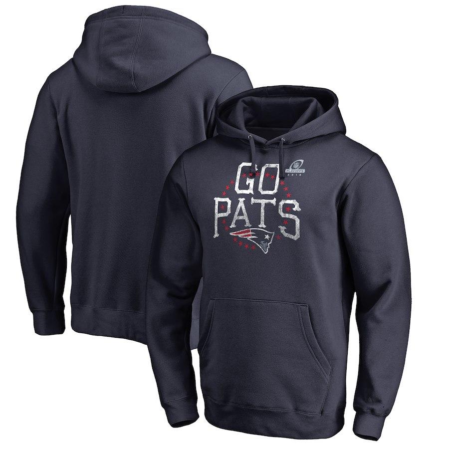 New England Patriots 2018 NFL Playoffs Bound Hometown Pullover Hoodie – Navy Super Bowl