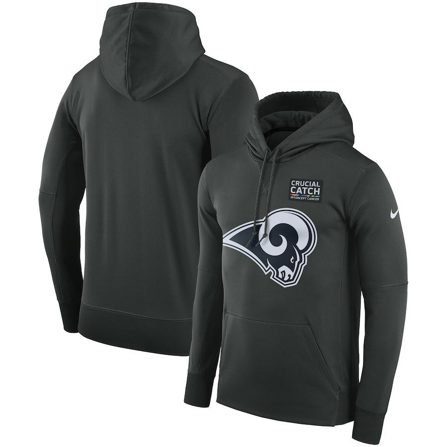 MEN'S LOS ANGELES RAMS SUPER BOWL ANTHRACITE CRUCIAL CATCH PERFORMANCE HOODIE