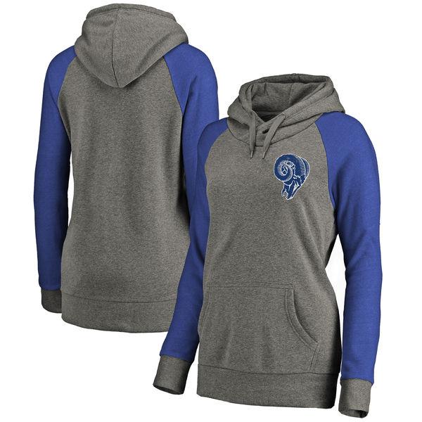 LOS ANGELES RAMS SUPER BOWL PRO LINE WOMEN'S S VINTAGE LOUNGE PULLOVER HOODIE - HEATHERED GRAY