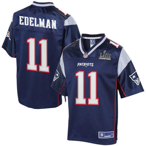 Julian Edelman New England Patriots Super Bowl LIII 53 Champions Patch Football Men'sJersey - Navy Blue - 2019