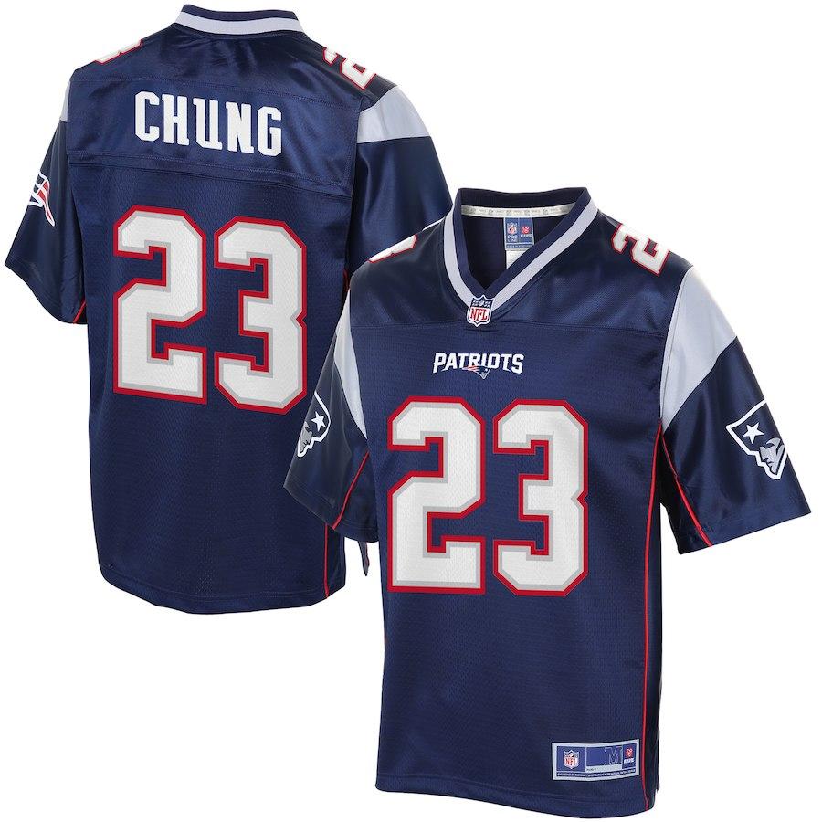 Men's New England Patriots Patrick Chung Pro Line Navy Team Color Jersey 2018/2019 Super Bowl