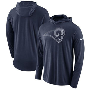 LOS ANGELES RAMS SUPER BOWL NAVY BLEND PERFORMANCE HOODED LONG SLEEVE CHRISTMAS GIFT