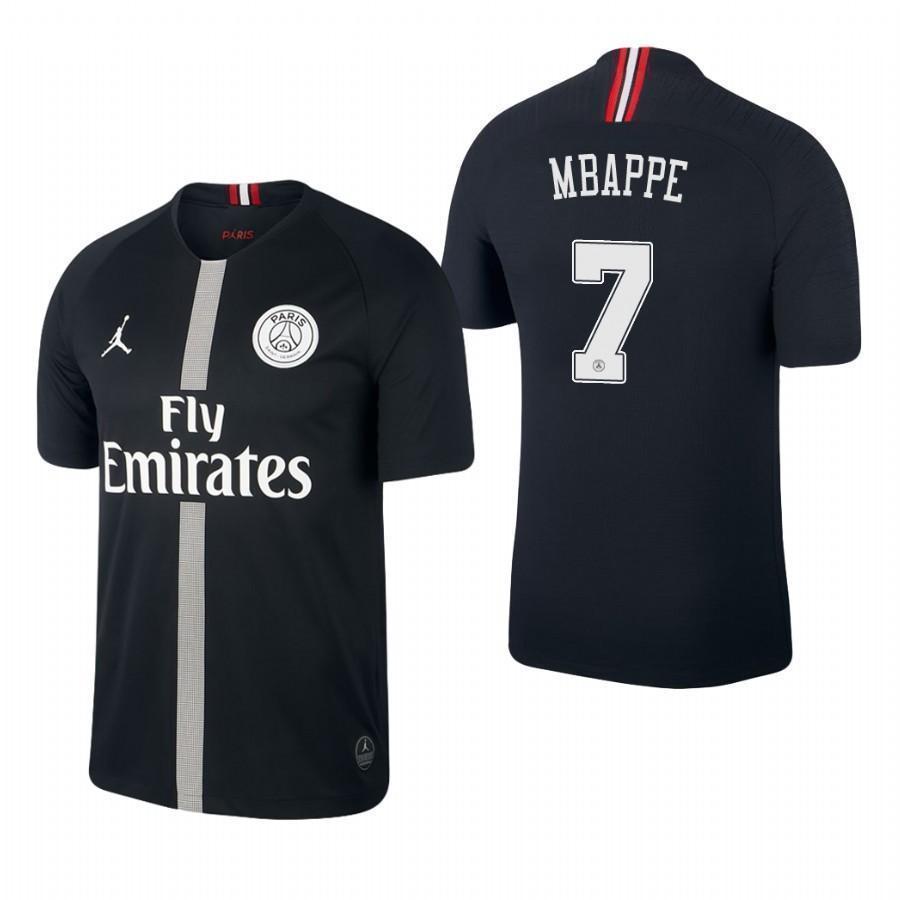 Kylian Mbappe Paris Saint-Germain X Jordan Champions League Jersey 2018/19 Black