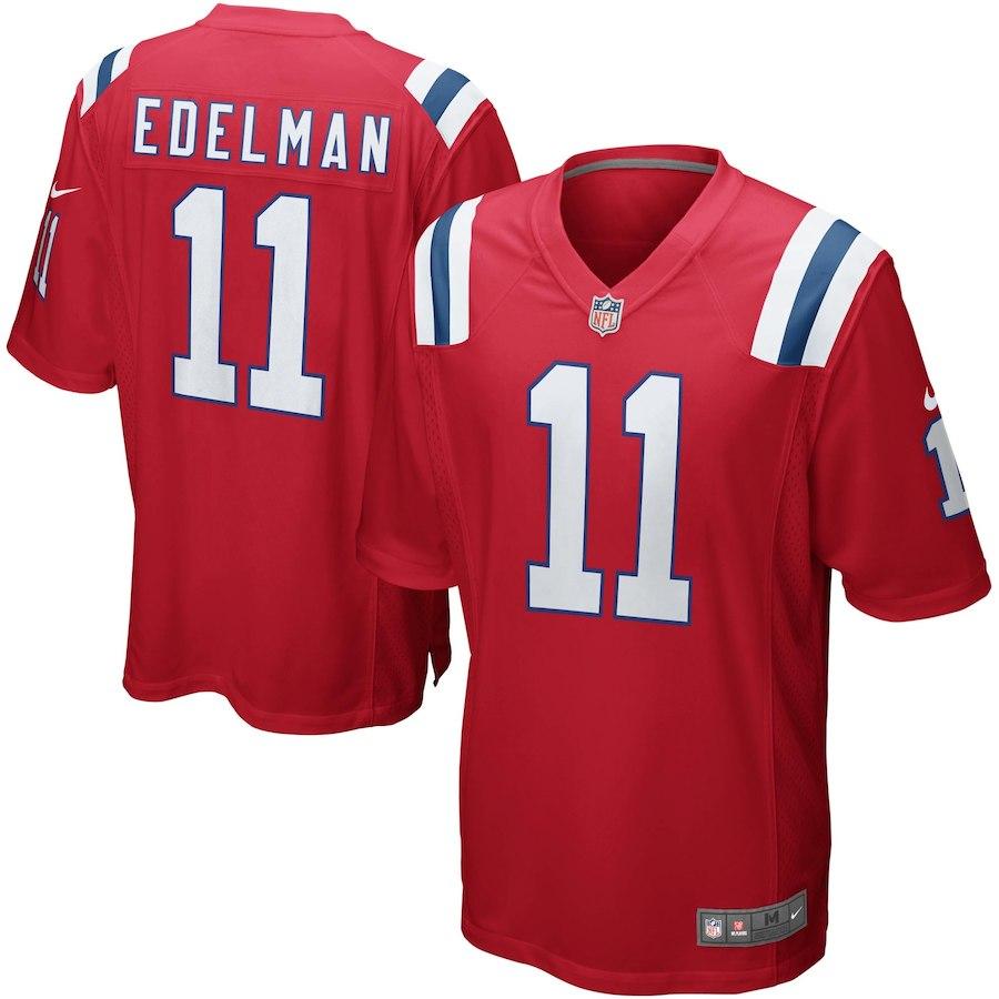 Julian Edelman New England Patriots Game Jersey - Red 2018/2019 Super Bowl