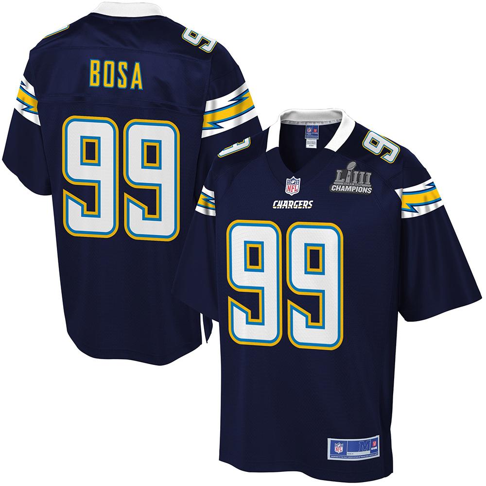 JOEY BOSA LOS ANGELES RAMS SUPER BOWL LIII 53 CHAMPIONS PATCH FOOTBALL MEN'SJERSEY - NAVY - 2019