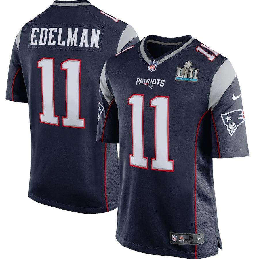 Julian Edelman New England Patriots Navy Super Bowl LII Bound Game Jersey 2019