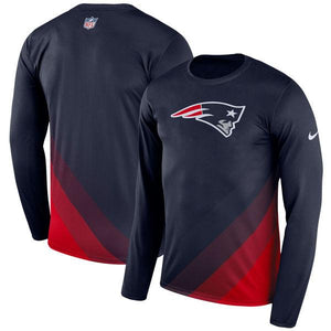 Men's New England Patriots Navy Sideline Legend Prism Performance Long Sleeve Super Bowl