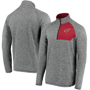 Men's Arizona Cardinals NFL Pro Line by Fanatics Branded Heathered Charcoal Static Synthetic Quarter-Zip Pullover Jacket