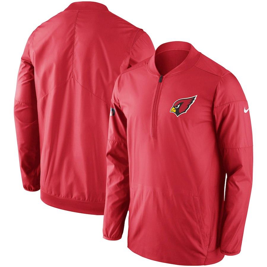 Men's Arizona Cardinals Nike Cardinal Sideline Lockdown Half-Zip Pullover Jacket