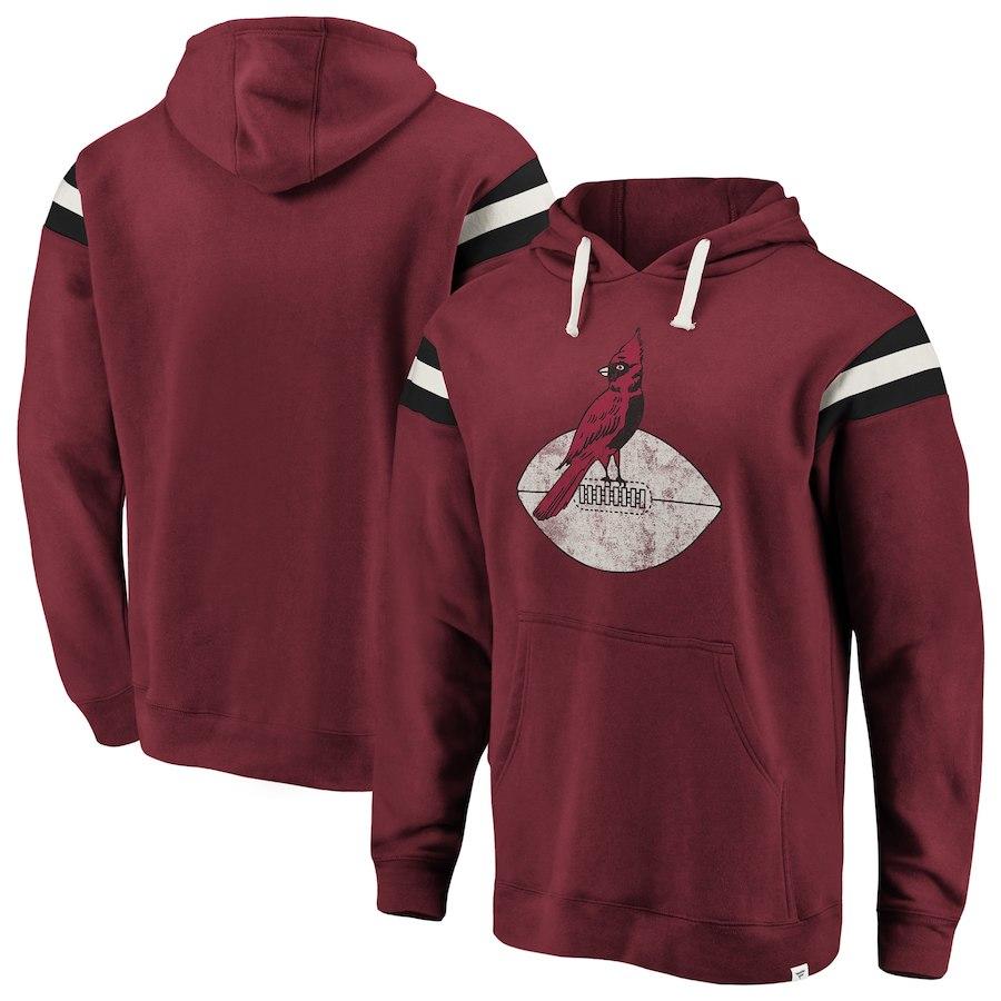 Men's Arizona Cardinals NFL Pro Line by Fanatics Branded Cardinal Big & Tall True Classics Retro Stripe Pullover Hoodie