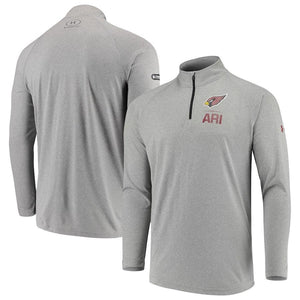 Men's Arizona Cardinals Under Armour Heathered Gray Combine Authentic Lockup Tech Quarter-Zip Jacket