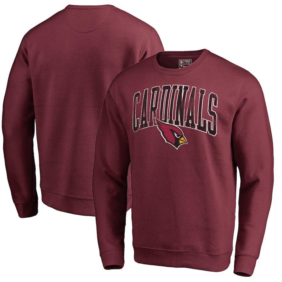 Men's Arizona Cardinals NFL Pro Line by Fanatics Branded Cardinal Wide Arch Pullover Sweatshirt
