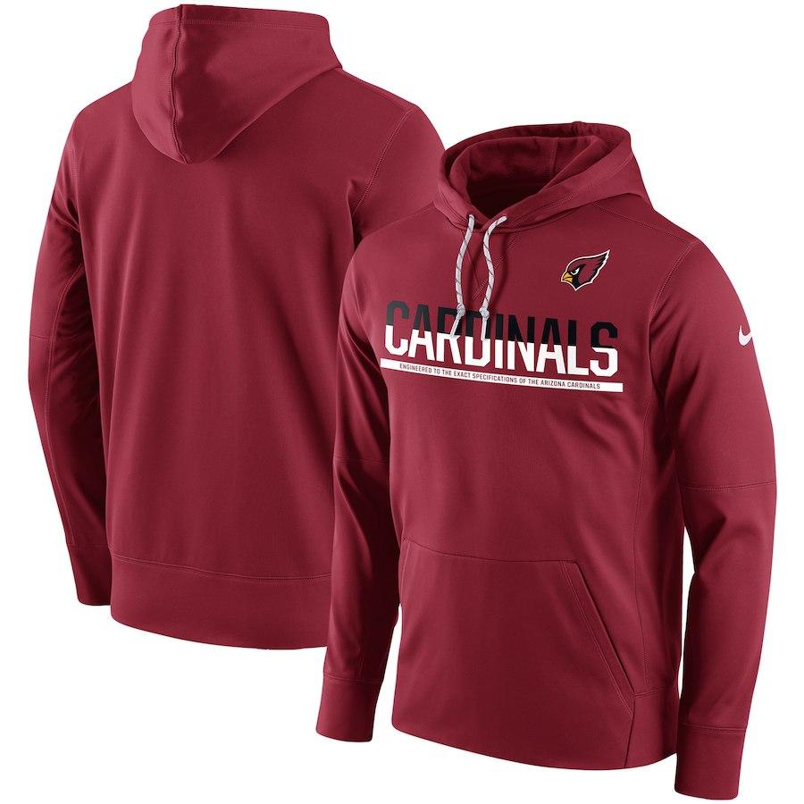 Men's Arizona Cardinals Nike Cardinal Sideline Circuit Pullover Performance Hoodie
