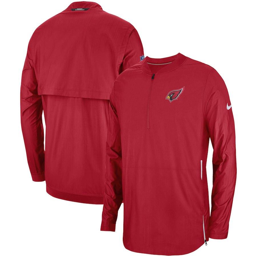 Men's Arizona Cardinals Nike Cardinal Sideline Lockdown Quarter-Zip Jacket