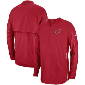 Men's Arizona Cardinals Nike Cardinal Sideline Lockdown Quarter-Zip Jacket