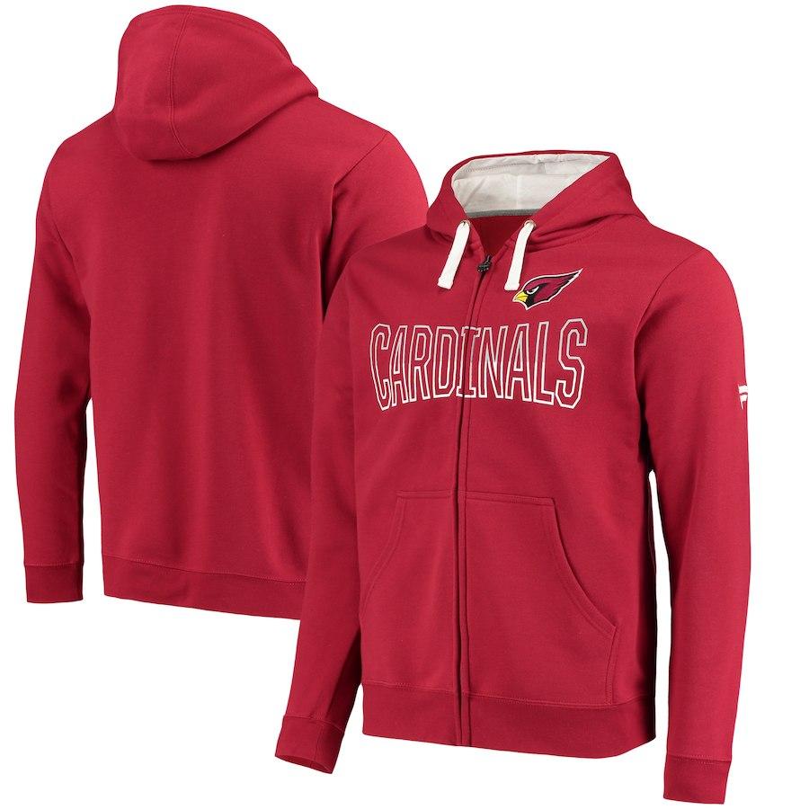Men's Arizona Cardinals NFL Pro Line by Fanatics Branded Cardinal Iconic Fleece Full-Zip Hoodie