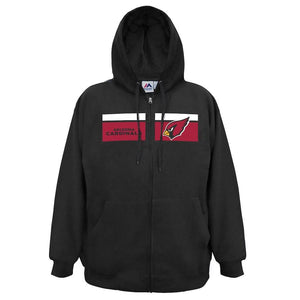 Men's Arizona Cardinals Majestic Black Big & Tall Touchback Full-Zip Hoodie