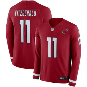 Men's Arizona Cardinals Larry Fitzgerald Nike Cardinal Therma Long Sleeve Jersey