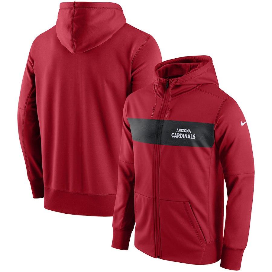 Men's Arizona Cardinals Nike Cardinal Team Sideline Full-Zip Performance Hoodie