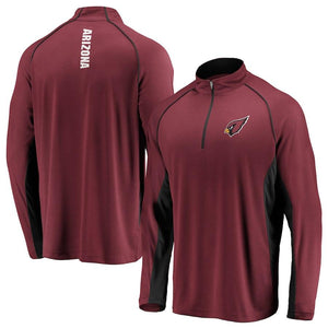 Men's Arizona Cardinals NFL Pro Line by Fanatics Branded Cardinal Iconic Quarter-Zip Pullover Jacket