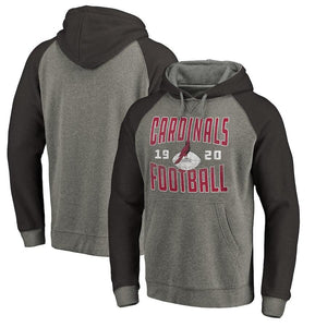 Men's Arizona Cardinals NFL Pro Line by Fanatics Branded Ash Timeless Collection Antique Stack Big & Tall Tri-Blend Hoodie