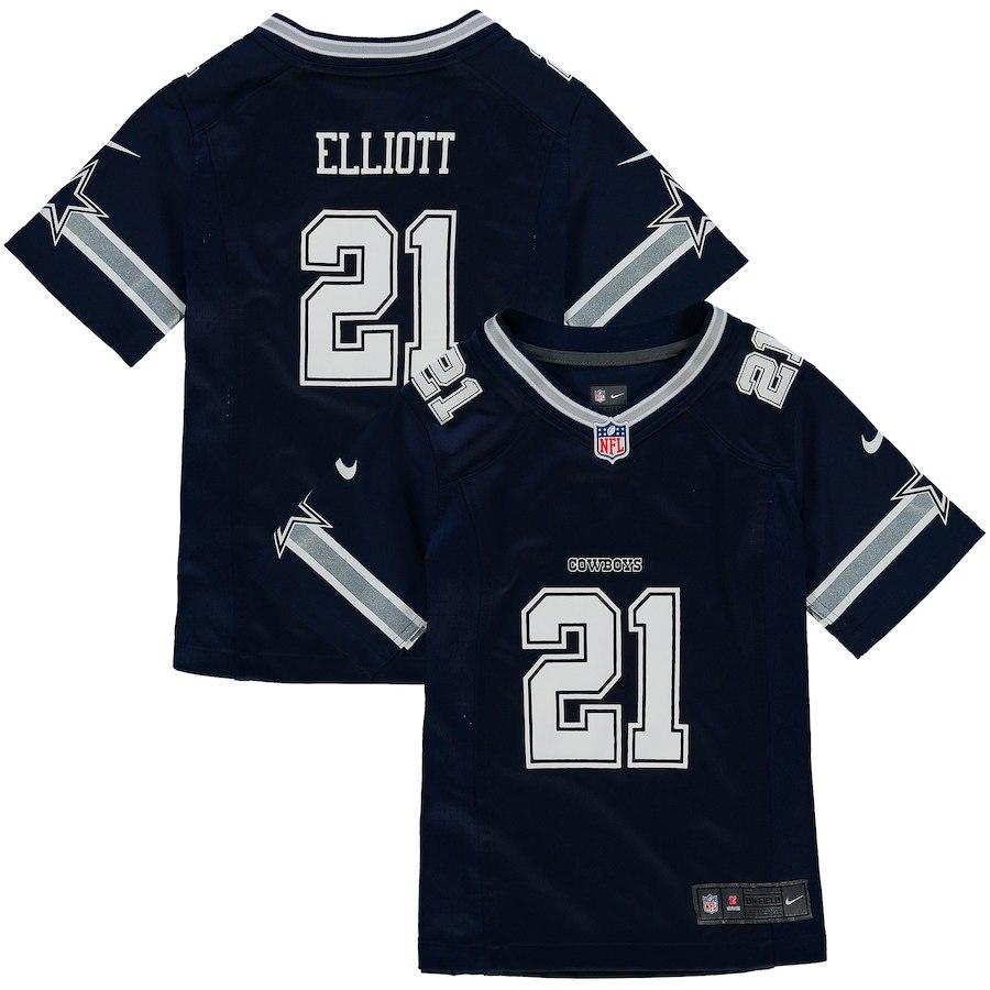 Girls Youth Dallas Cowboys Ezekiel Elliott Nike Navy Game Jersey