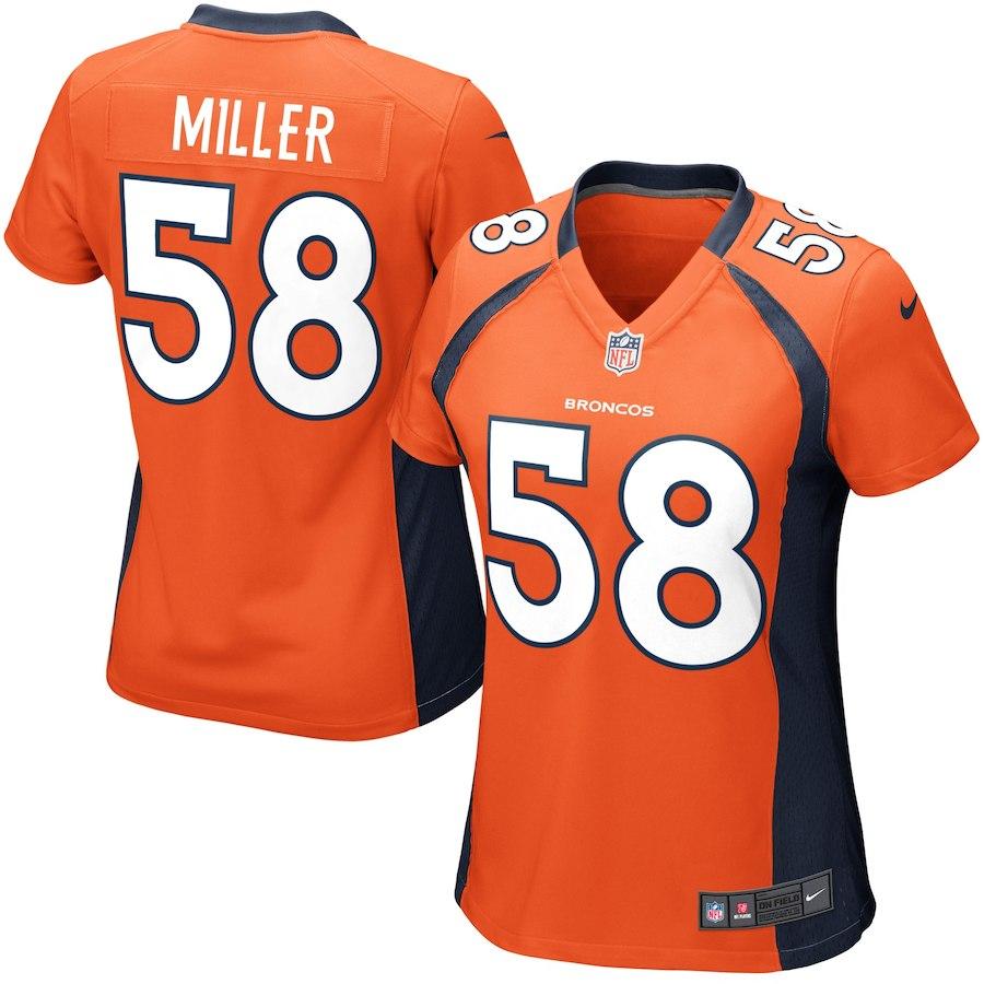 Girls Youth Denver Broncos Von Miller Nike Orange Game Jersey