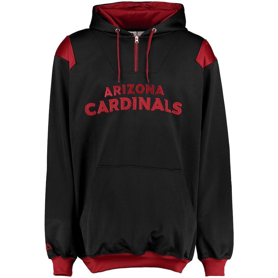Men's Arizona Cardinals Majestic Black Big & Tall 1/4-Zip Pullover Hoodie