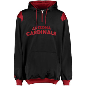 Men's Arizona Cardinals Majestic Black Big & Tall 1/4-Zip Pullover Hoodie