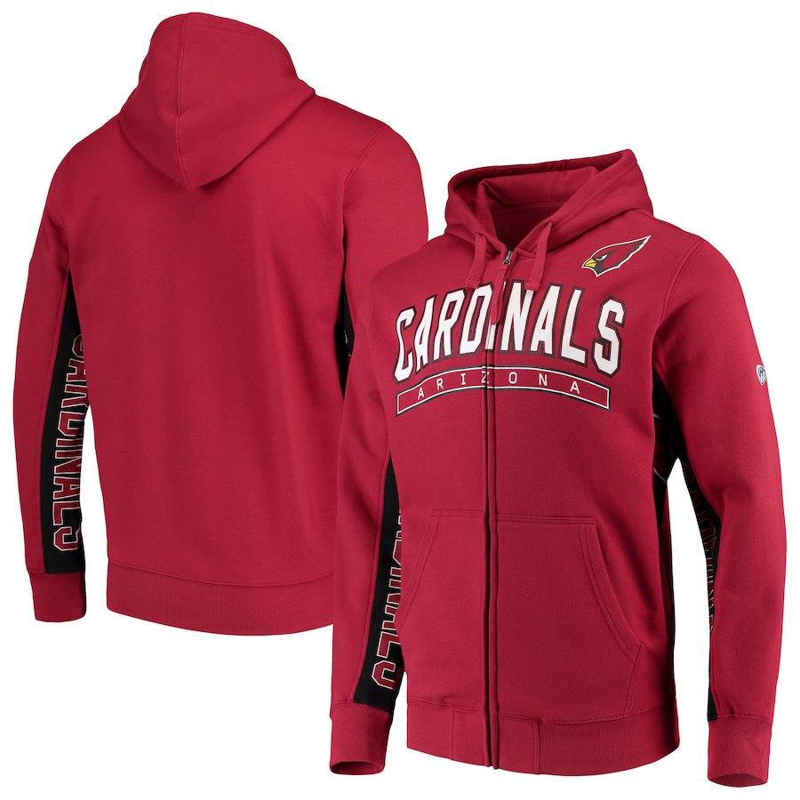 Men's Arizona Cardinals Hands High Cardinal/Black Blowout Full-Zip Hoodie