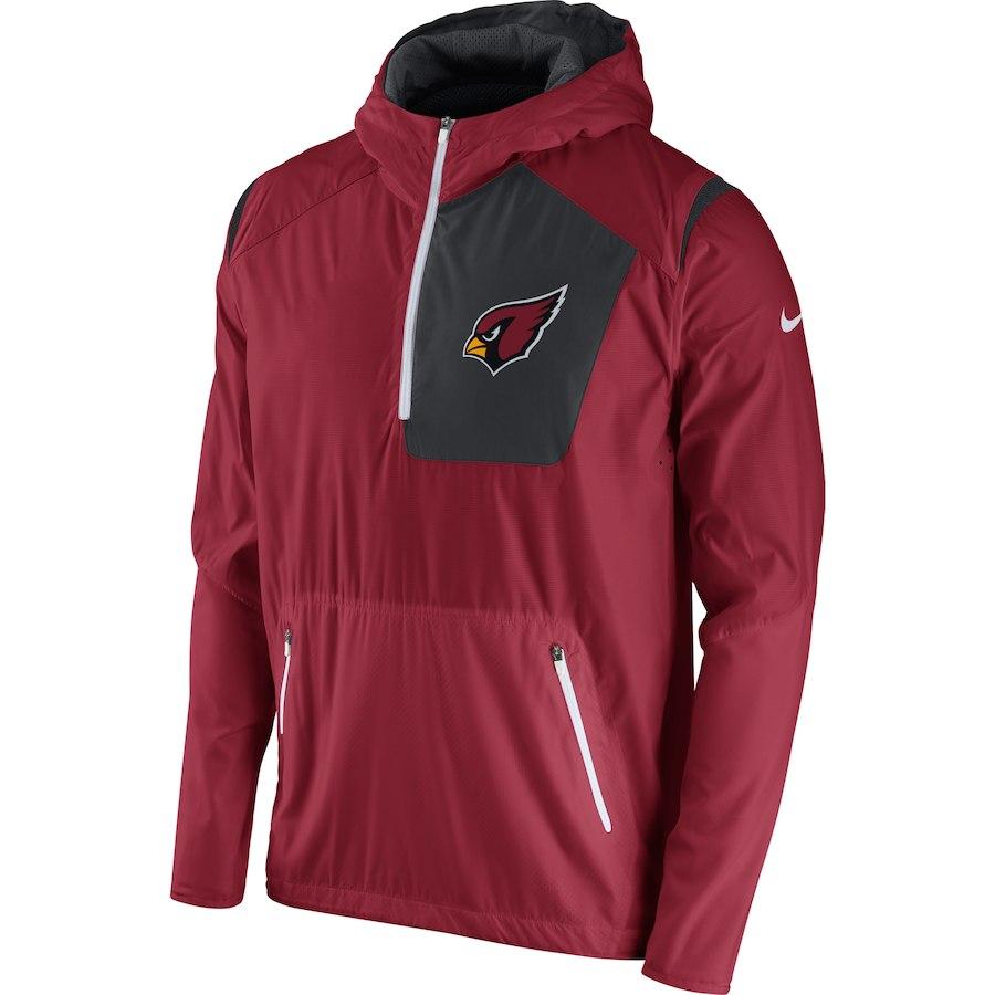 Men's Arizona Cardinals Nike Cardinal Vapor Speed Fly Rush Half-Zip Jacket