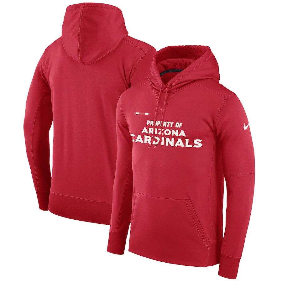 Men's Arizona Cardinals Nike Cardinal Sideline Property Of Performance Pullover Hoodie