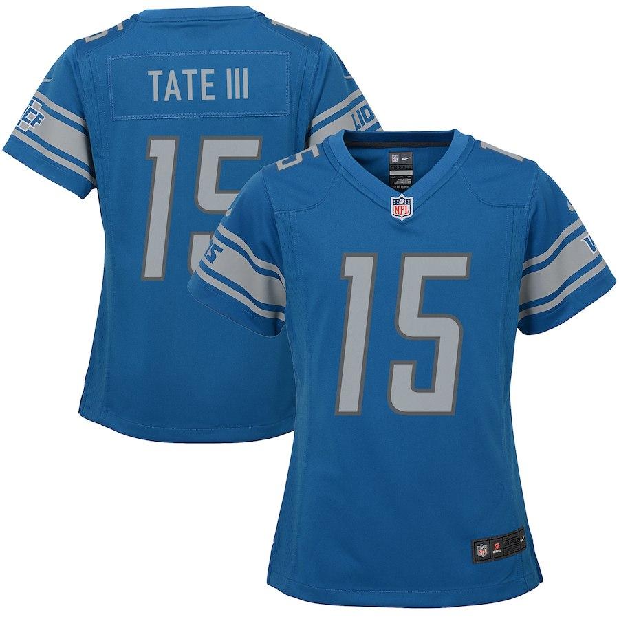 Girls Youth Detroit Lions Golden Tate Nike Blue Game Jersey