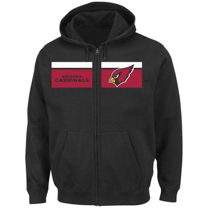 Men's Arizona Cardinals Majestic Black Touchback Full-Zip Hoodie
