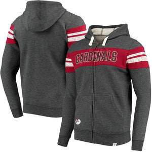 Men's Arizona Cardinals NFL Pro Line by Fanatics Branded Heathered Gray True Classics Throwback Full-Zip Hoodie