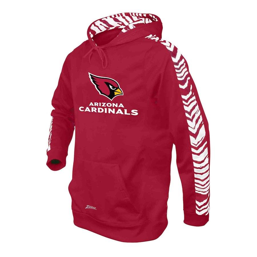 Men's Arizona Cardinals Zubaz Cardinal/White Solid Hoodie