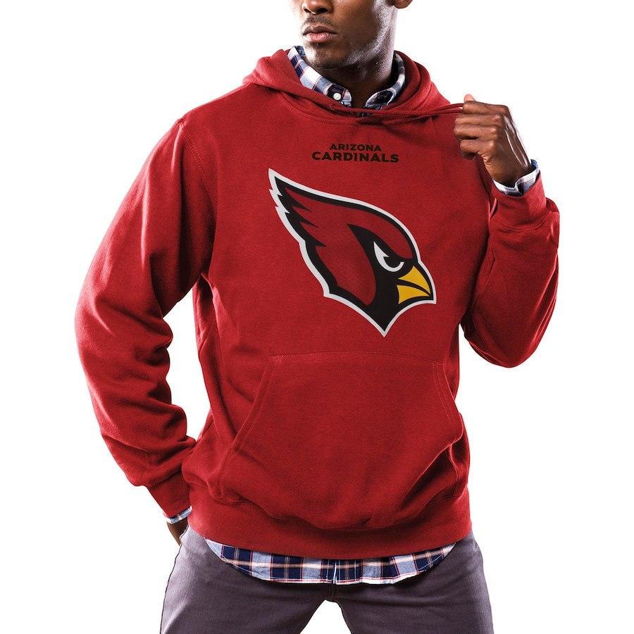 Men's Arizona Cardinals Majestic Cardinal Critical Victory Pullover Hoodie
