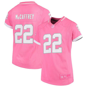 Girls Youth Christian McCaffrey Pink Carolina Panthers Fashion Bubble Gum Jersey