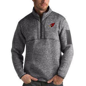 Men's Arizona Cardinals Antigua Charcoal Fortune Quarter-Zip Pullover Jacket