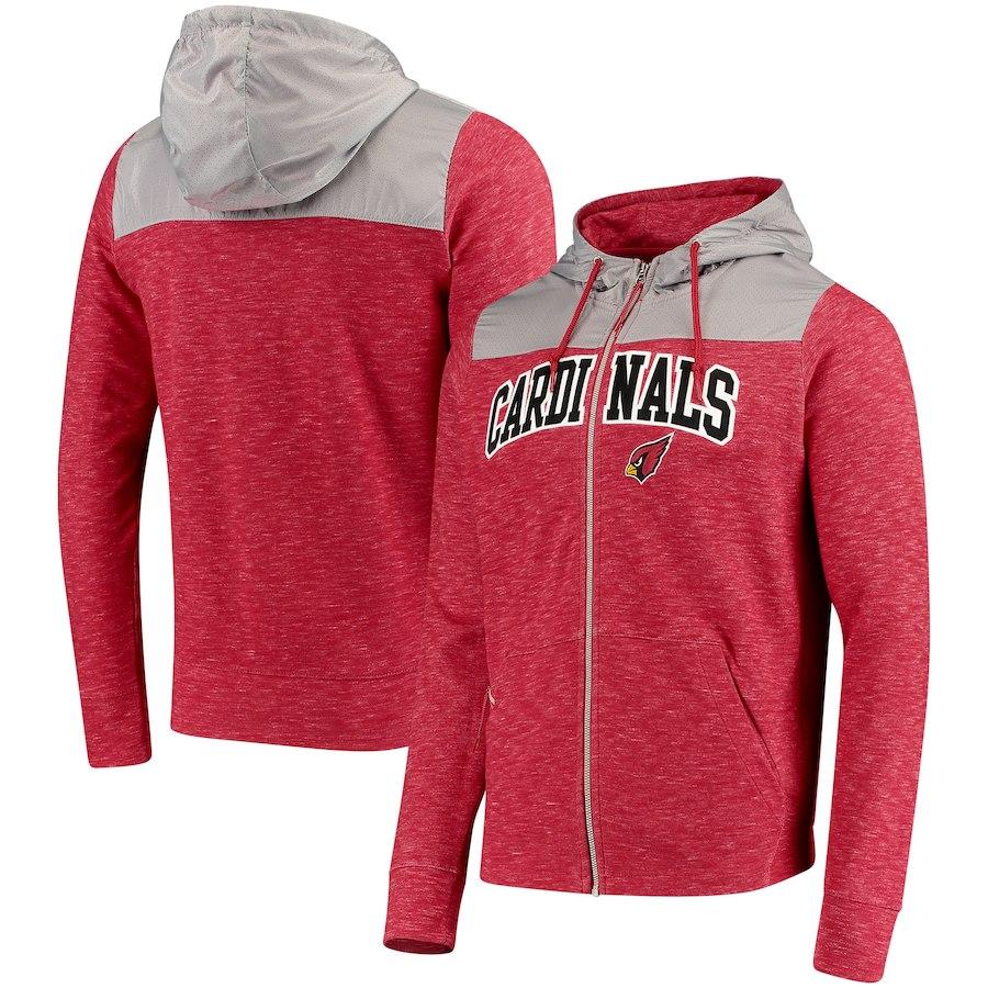 Men's Arizona Cardinals Antigua Cardinal/Silver Exertion Full-Zip Hoodie