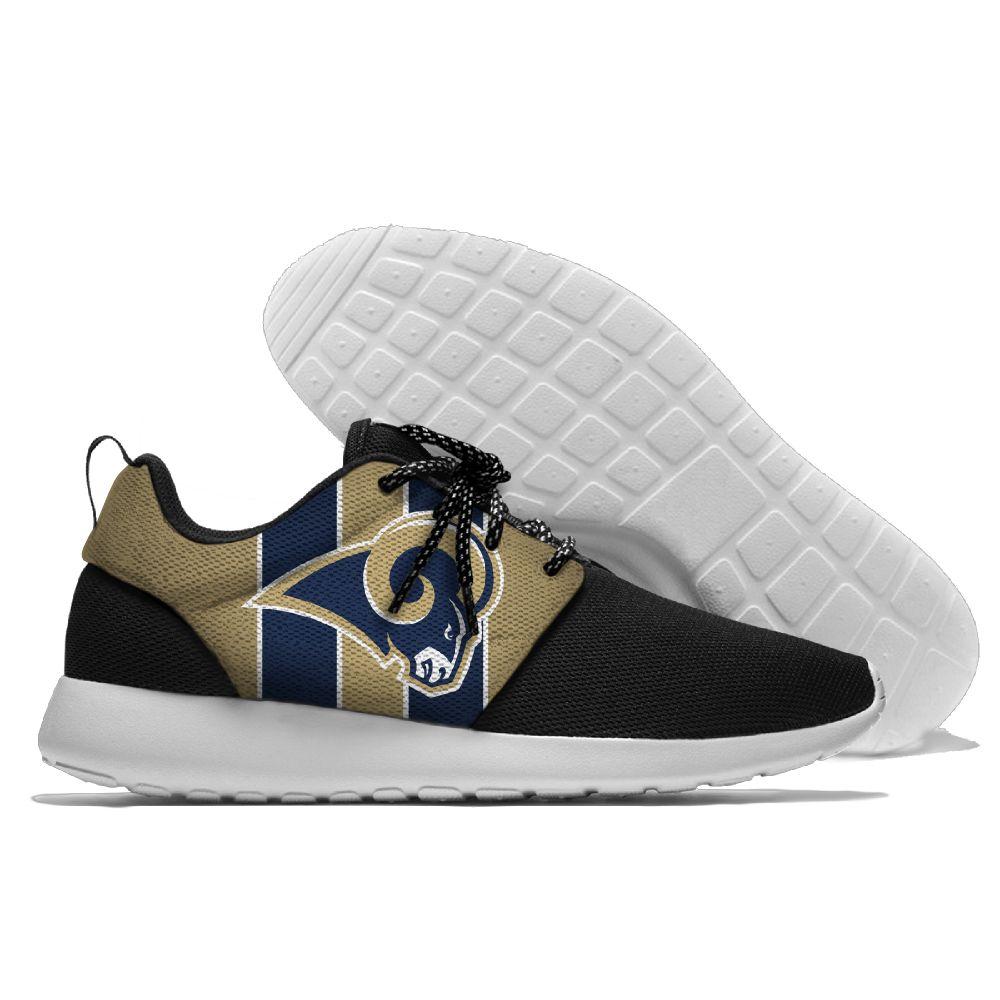 MEN LOS ANGELES RAMS SUPER BOWL ROSHE STYLE LIGHTWEIGHT RUNNING SHOES - BLACK AND YELLOW